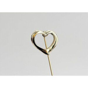 Heart Shaped Gold Toned Classic Vintage Stick Pin | Hat Pin | Lapel Pin